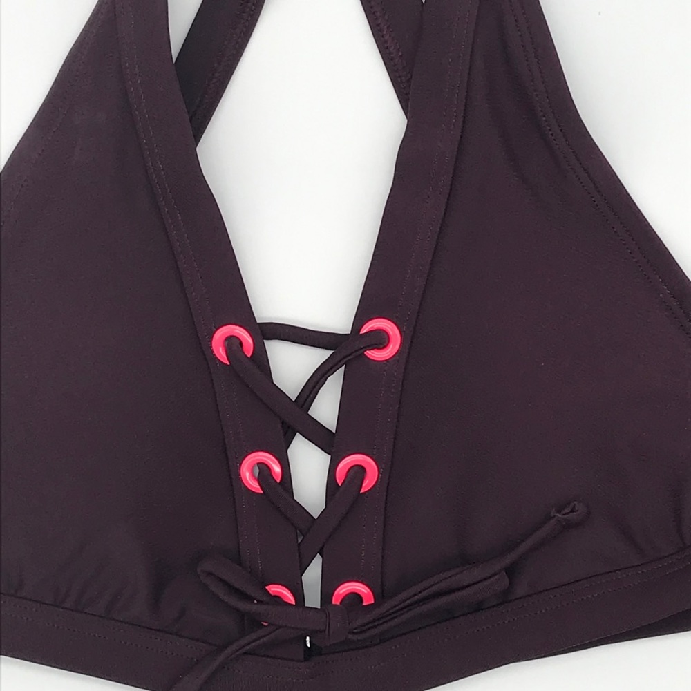 Aerie Halter Bikini Top Lace Up front Size Small. NWT - Picture 2 of 6